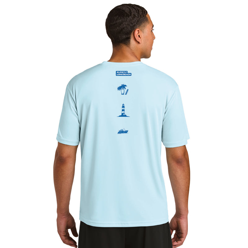 LB Men's Tech UPF44+ Tee -Light Blue- Arch