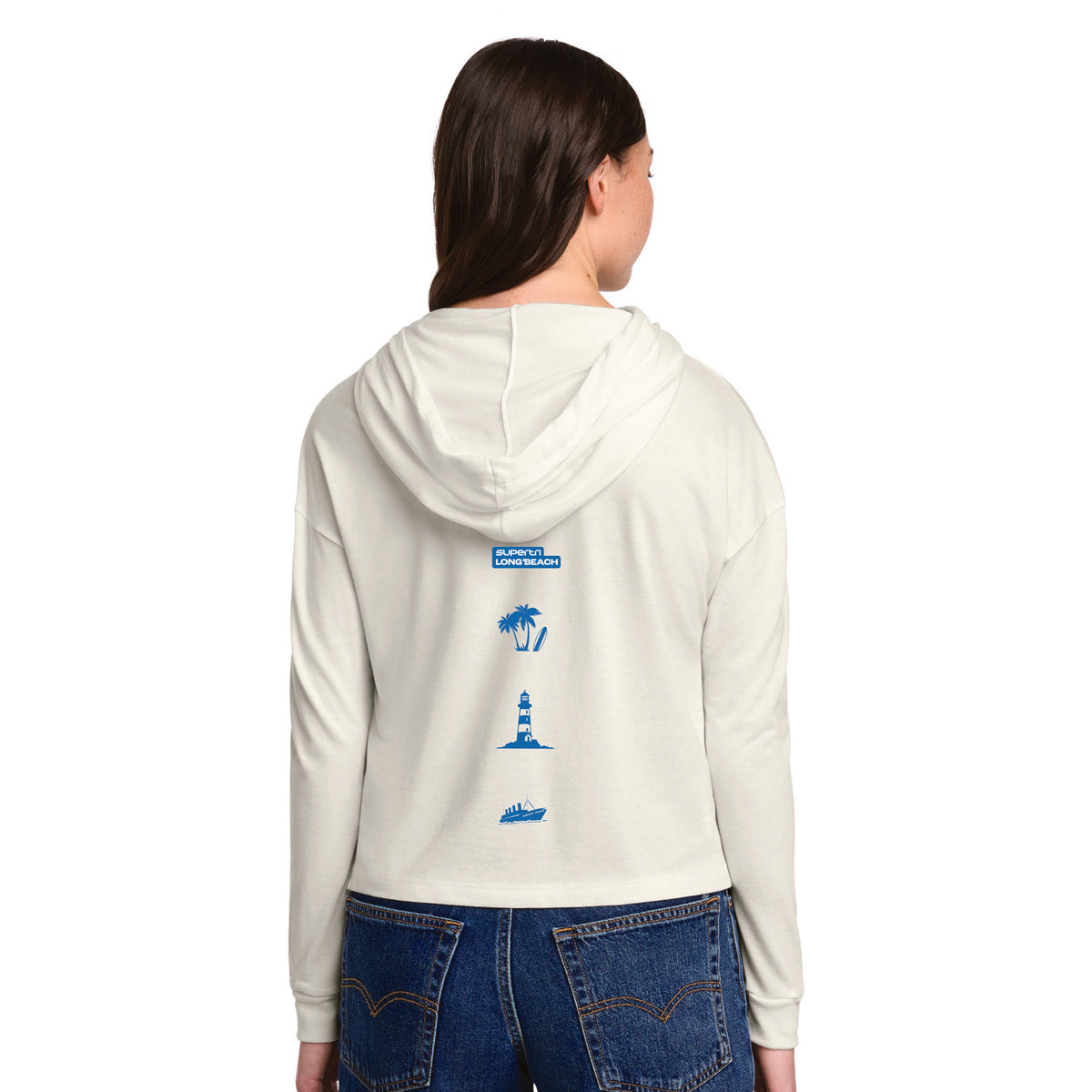 LB Women's LS Midi Hooded Tee -Natural- Arch