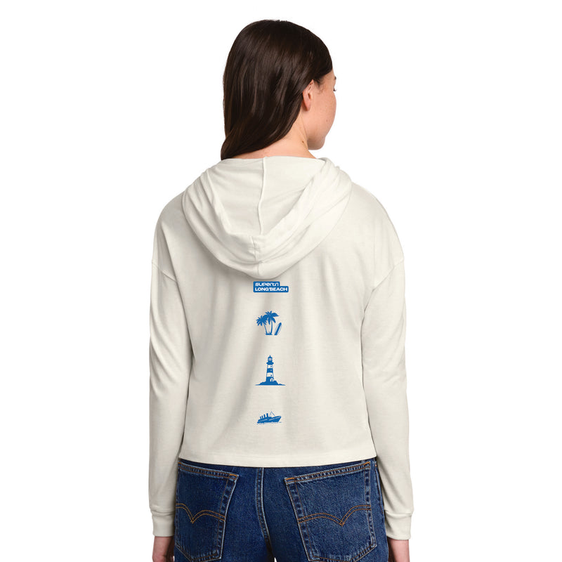 LB Women's LS Midi Hooded Tee -Natural- Arch