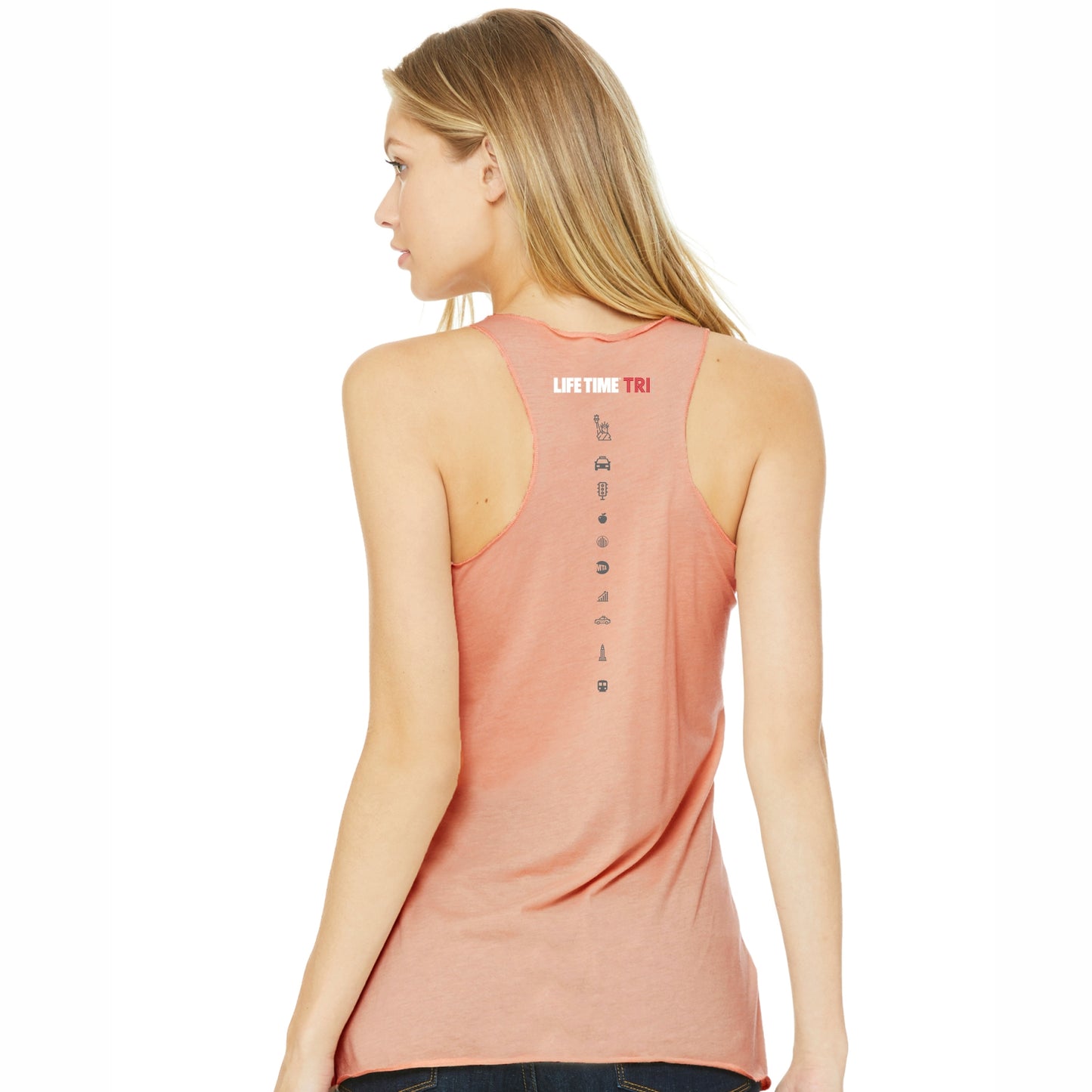 Women's Triblend Raw-Edge Tank -Peach- WordCloud