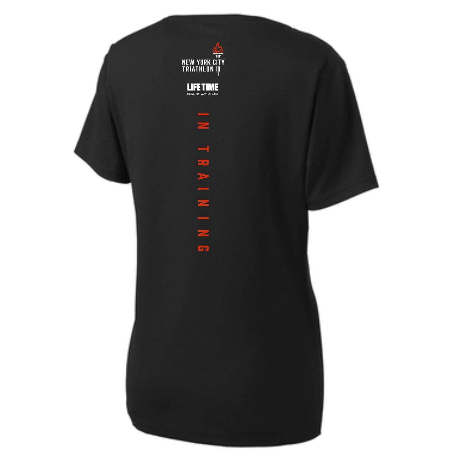 Women's SS Tech V-Neck Tee - Black 'In Training 2019 Design' - NYC Tri