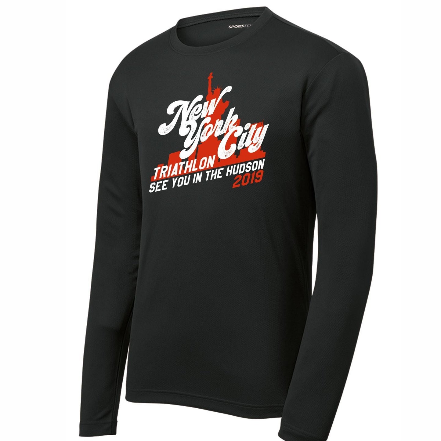 Men's LS Tech Tee - Black 'In Training 2019 Design' - NYC Tri