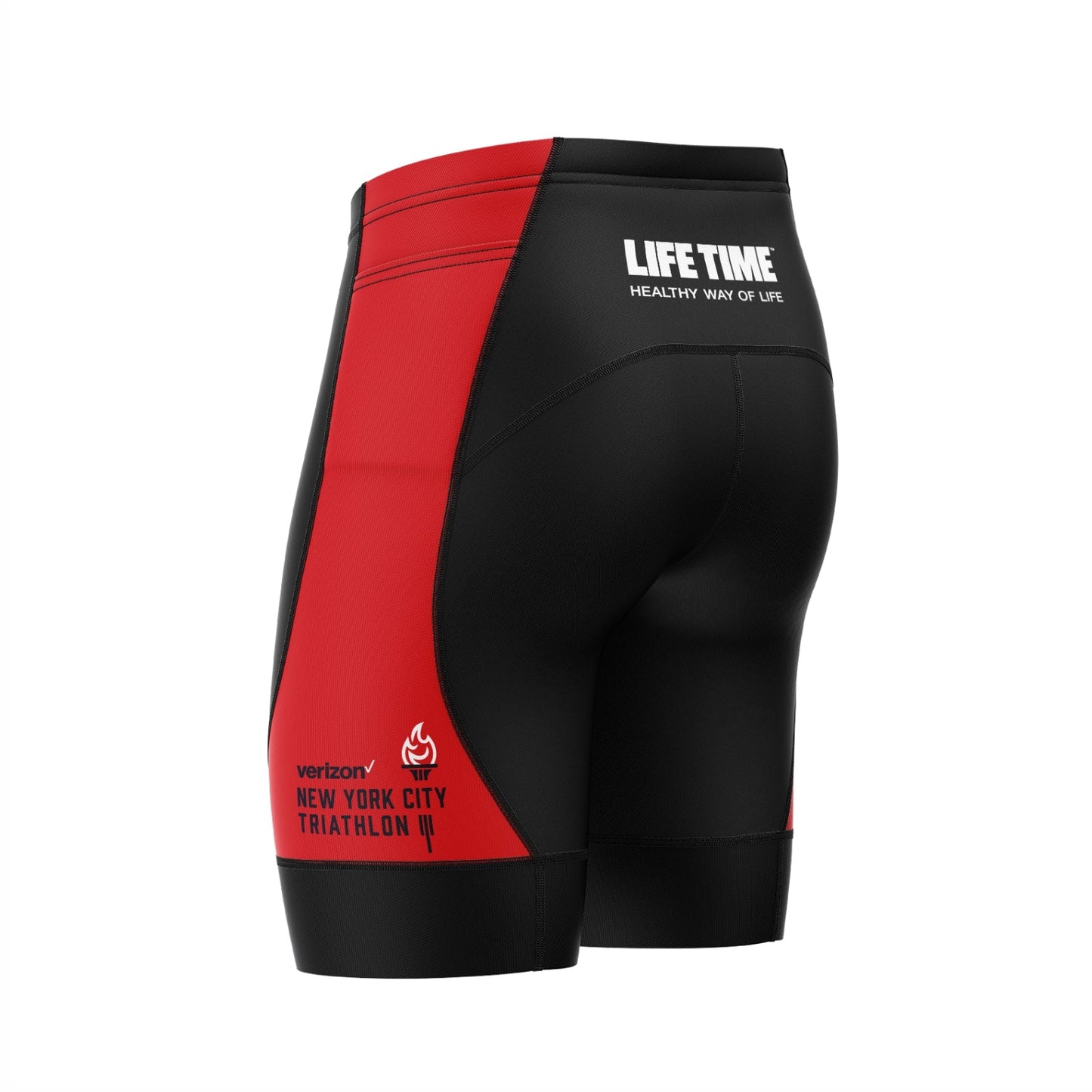 Men's Voler Tri-Shorts - Black/Red Sides - Torch