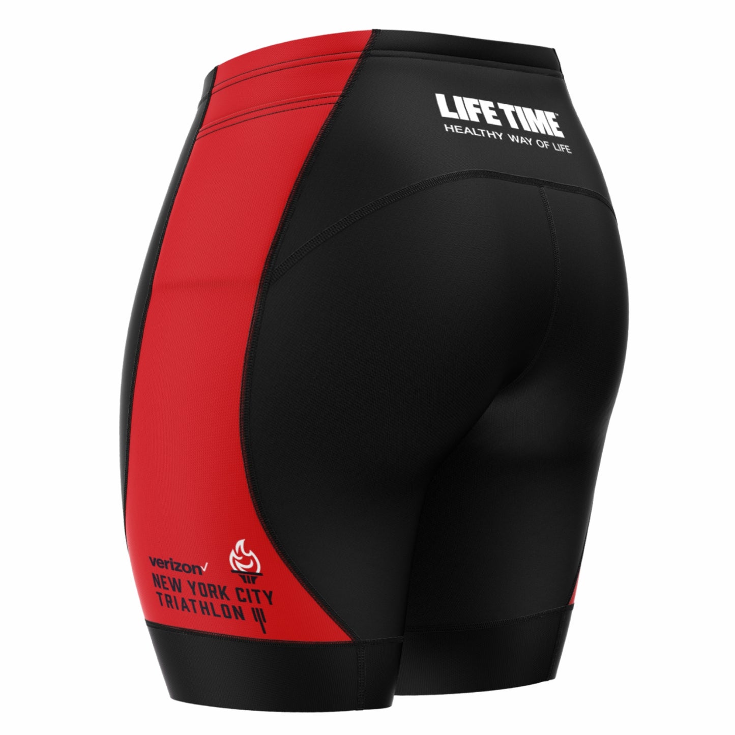 Women's Voler Tri-Shorts - Black/Red Sides - Torch