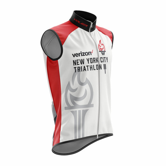 Men's Voler Zip Wind Vest - White / Red Sides - Torch