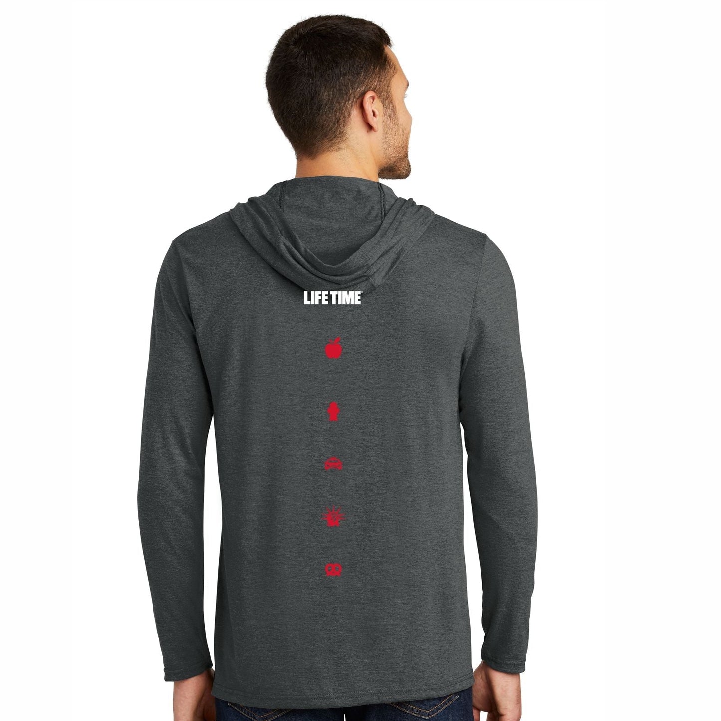 Men's LS Triblend Hooded Tee - Black Frost - Apple