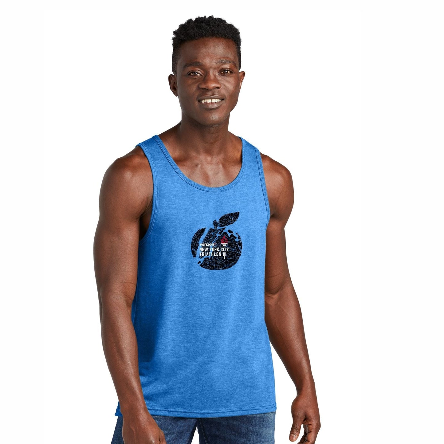 Men's Triblend Eco Tank - Azure - Apple