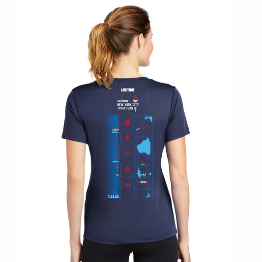 Women's Tech V-Neck Tee - Navy - Course 2022