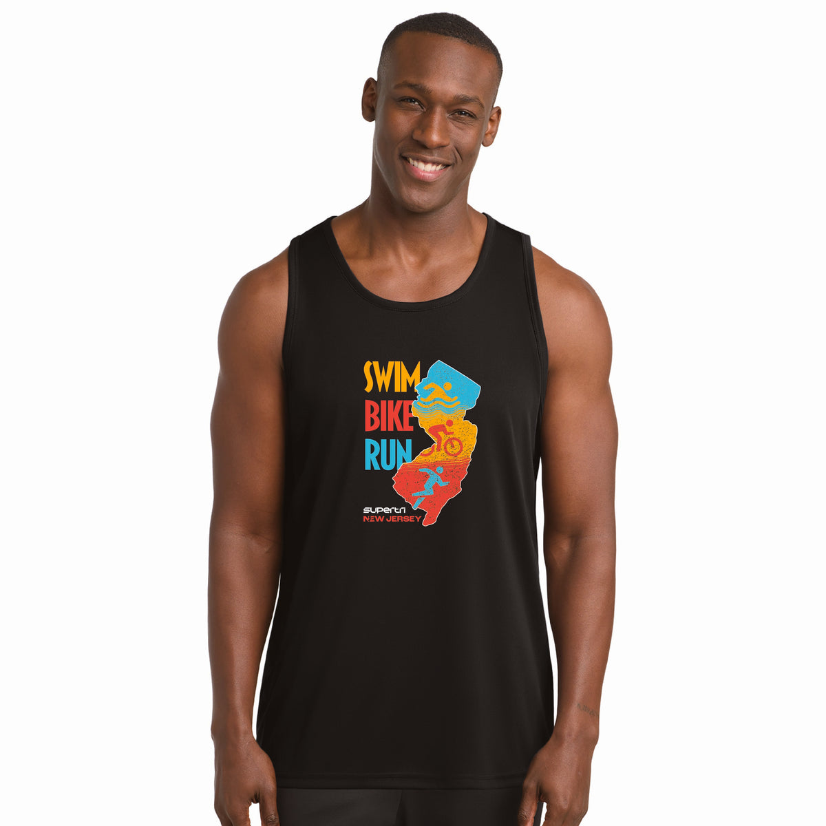 NJST Men's Tech Tank -Black- State