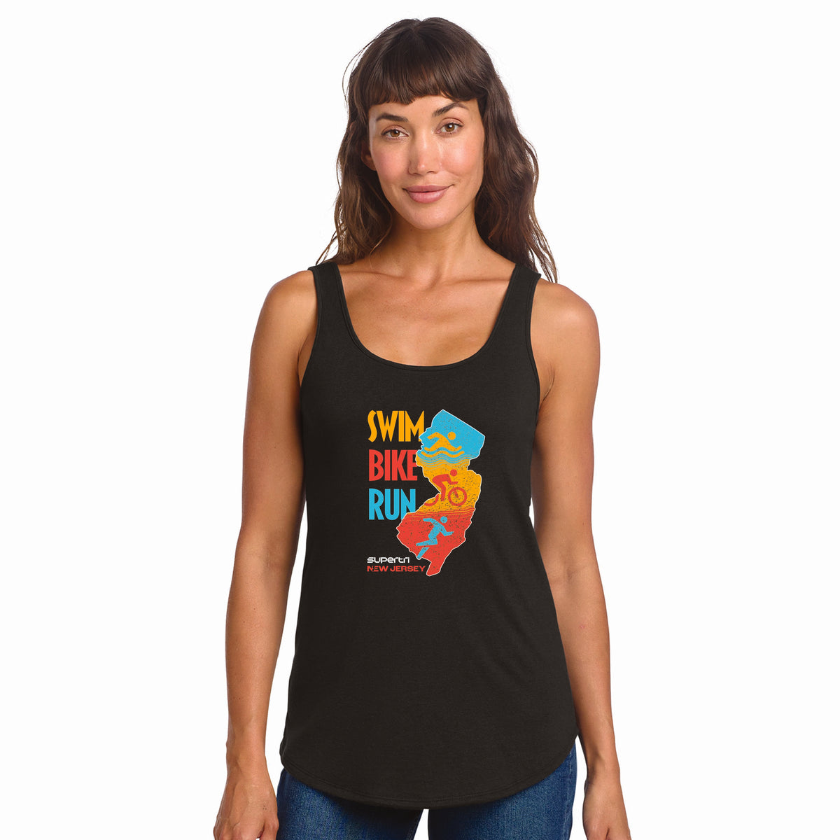 NJST Women's Relaxed Tank -Black- State