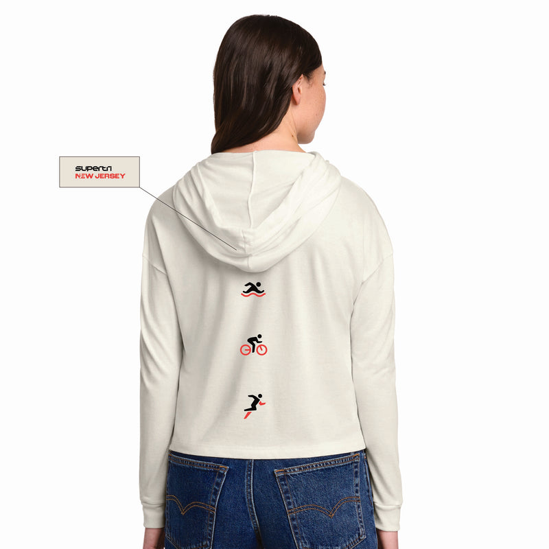 NJST Women's LS Midi Hooded Tee -Natural- State