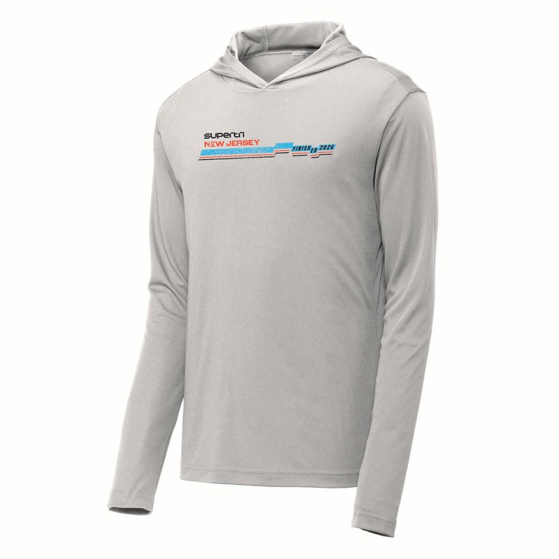 NJST Men's LS Tech Sun Hoody -Silver- 2026 Finisher