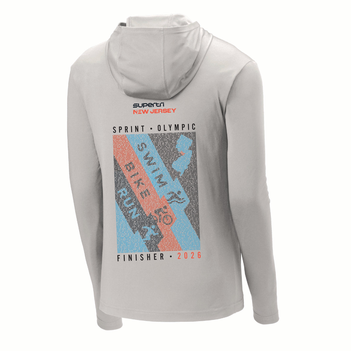 NJST Men's LS Tech Sun Hoody -Silver- 2026 Finisher
