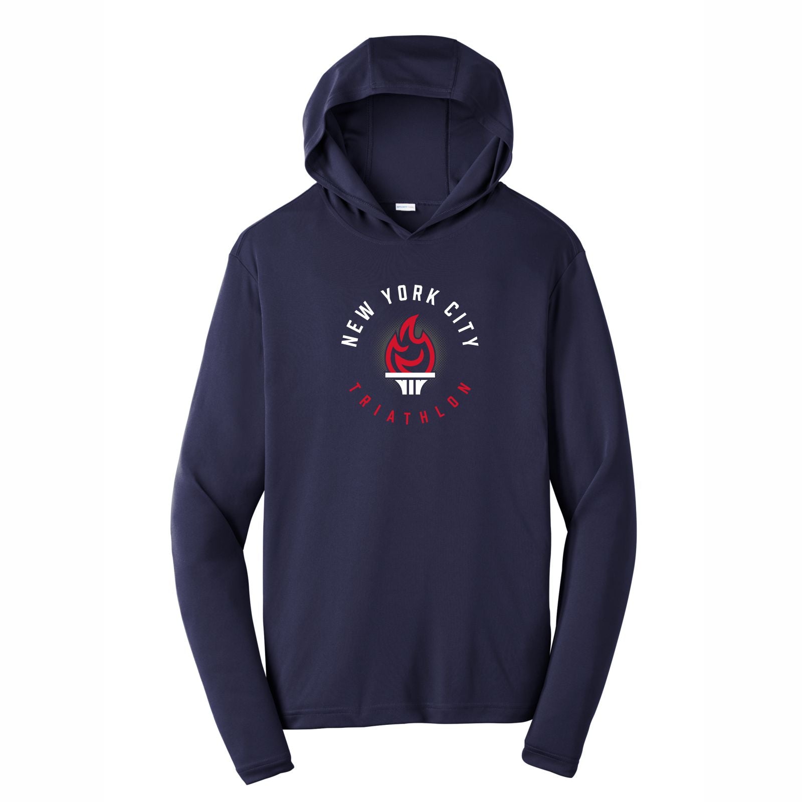 NYC Tri Unisex LS Tech Hoody Tee -Navy- 2023 Names