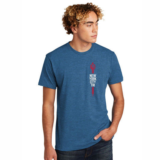 NYC Tri Men's Fashion Tee -Heather Cool Blue- LCP