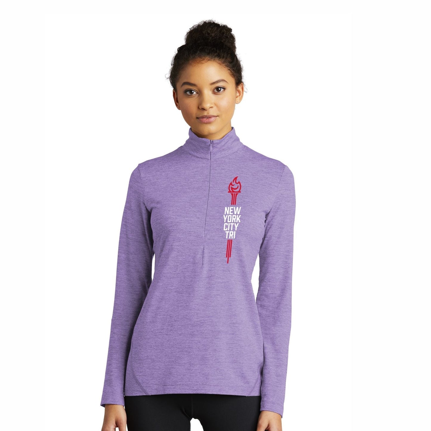 NYC Tri Women's 1/2 Zip -Hyacinth Heather- LCP