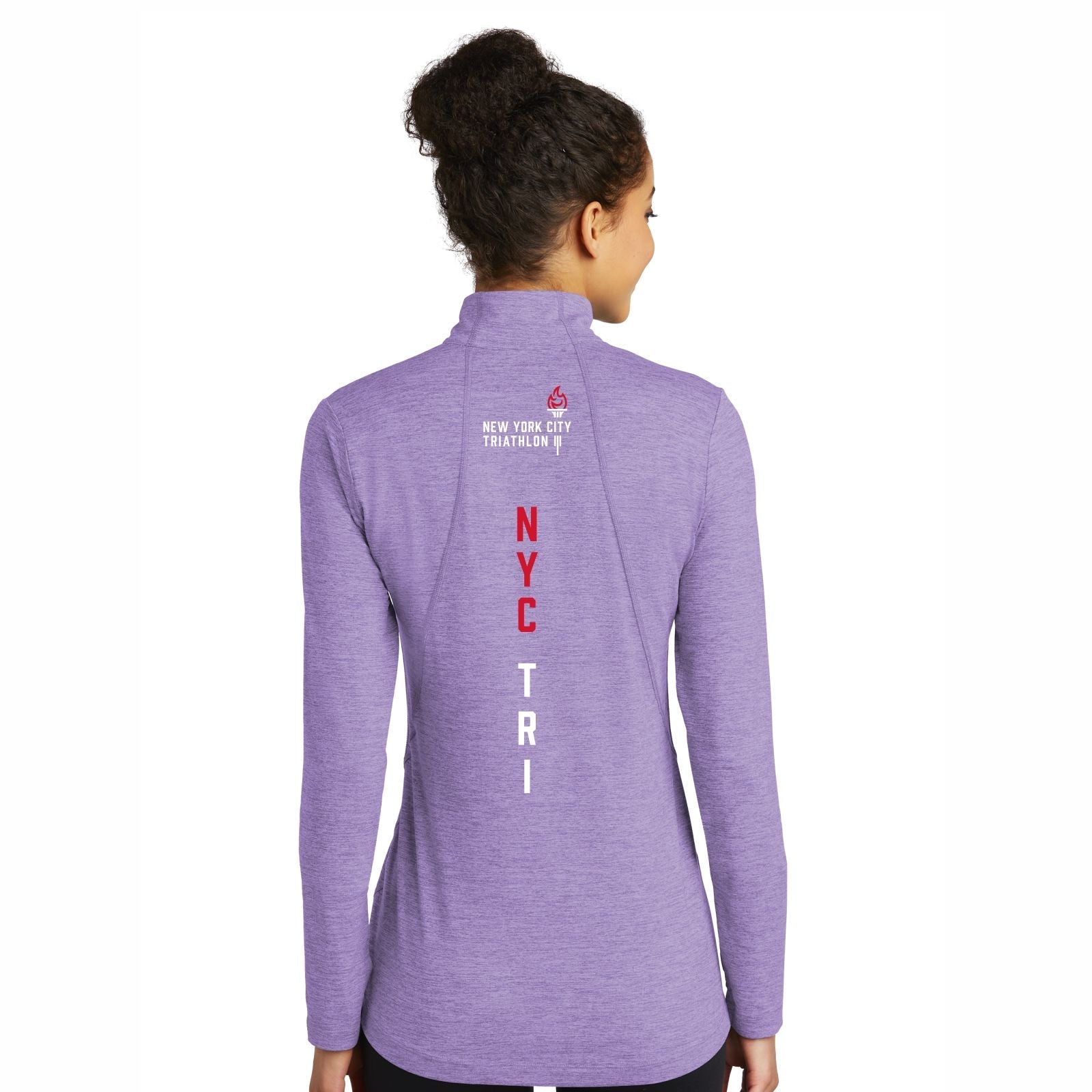 NYC Tri Women's 1/2 Zip -Hyacinth Heather- LCP