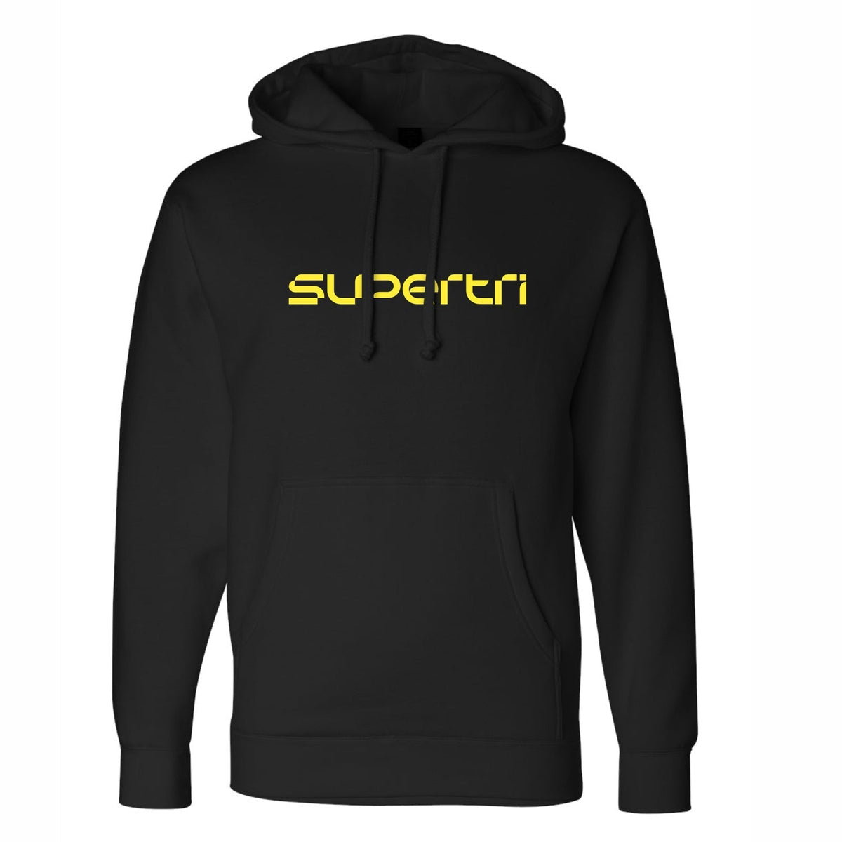 Supertri Unisex Heavy Fleece Hoody -Black- Logo