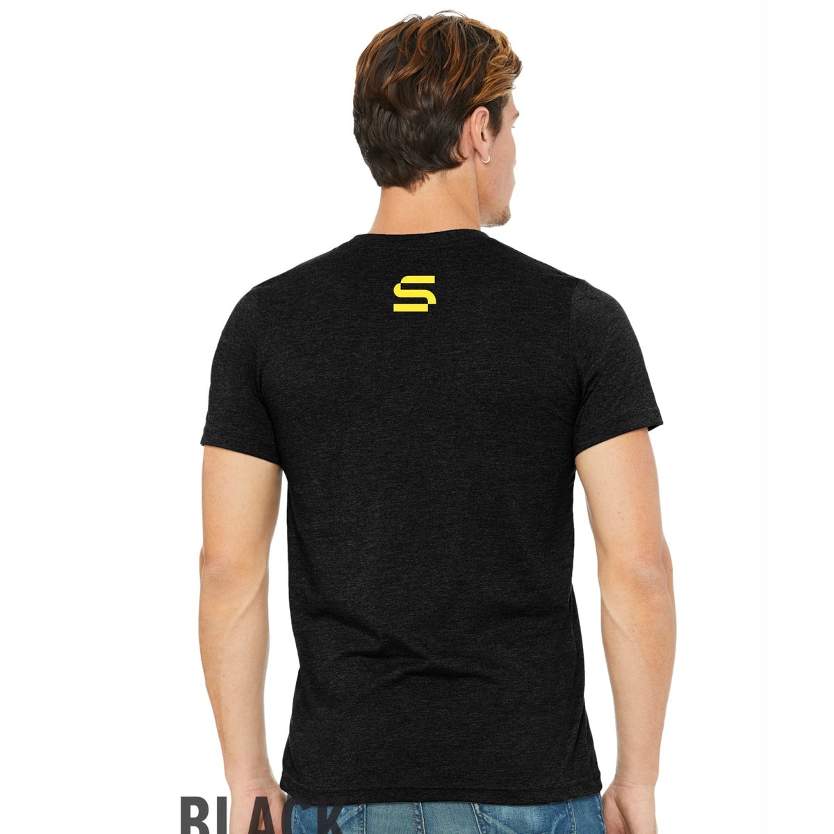 Supertri Unisex Fashion Tee -Black Heather- Logo