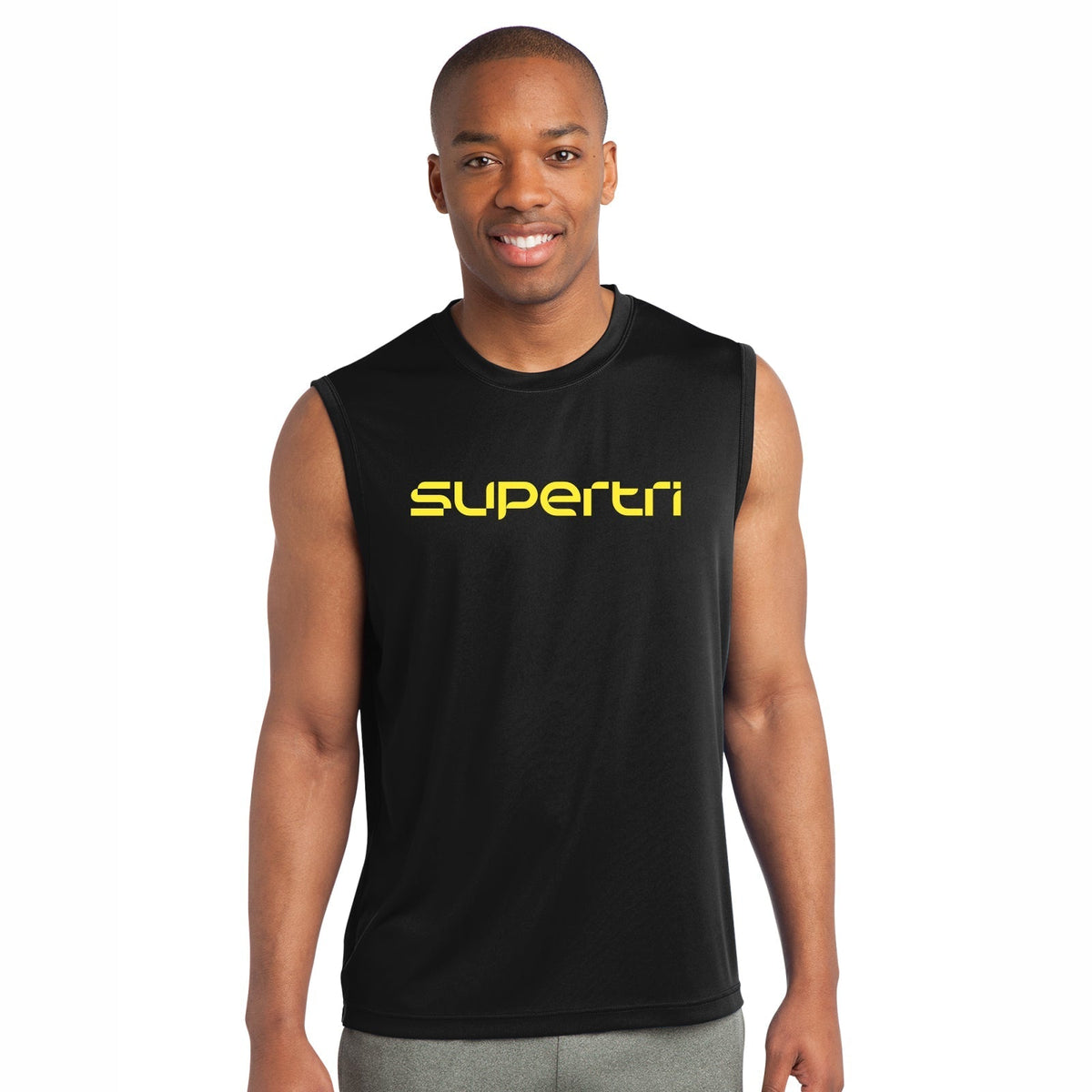 Supertri Men's Muscle Tech Tank -Black- Logo