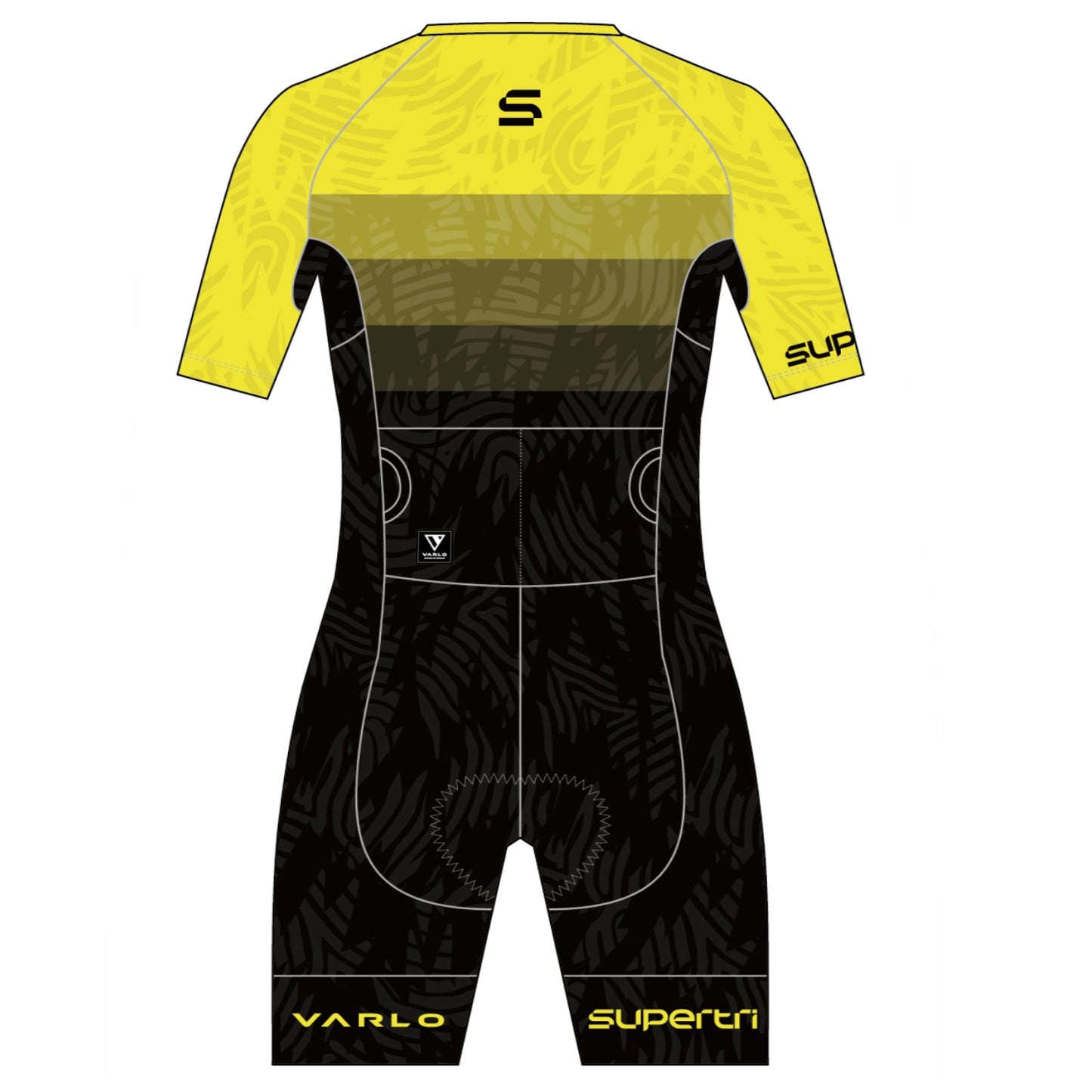 Supertri Women's Mezza SS Full Zip Tri-Suit -Black/Yellow