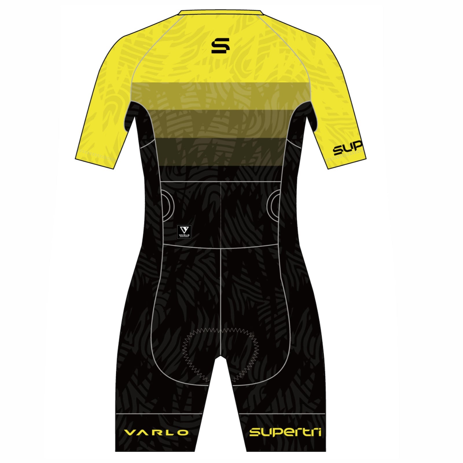 Supertri Women's Mezza SS Full Zip Tri-Suit -Black/Yellow